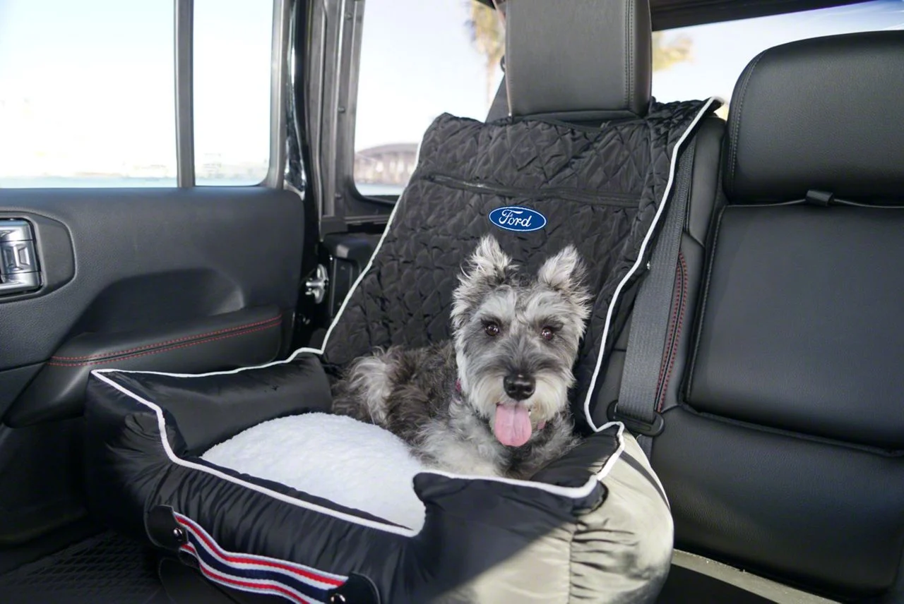 PetBed2Go Seat Cover with Ford Logo; Black (Universal; Some Adaptation May Be Required)