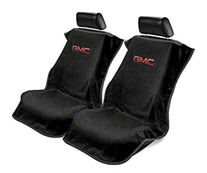 Seat Protector with GMC Logo; Black (Universal; Some Adaptation May Be Required)