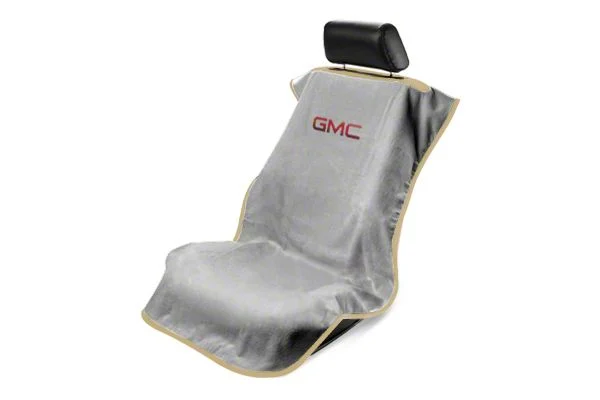 Seat Protector with GMC Logo; Gray (Universal; Some Adaptation May Be Required)