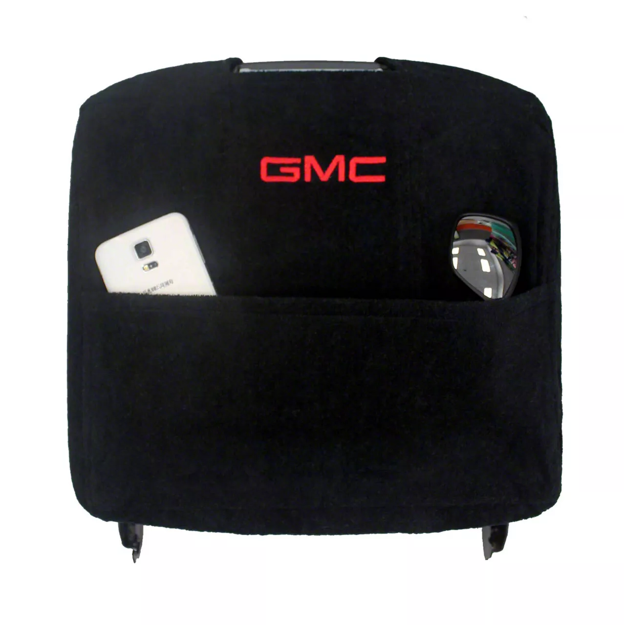 Center Console Cover with GMC Logo; Black (14-18 Sierra 1500 w/ Bucket Seats)