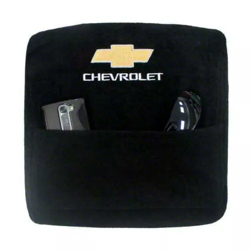 Center Console Cover with Chevrolet Bowtie Logo; Black (15-19 Silverado 2500 HD w/ Bench Seat)