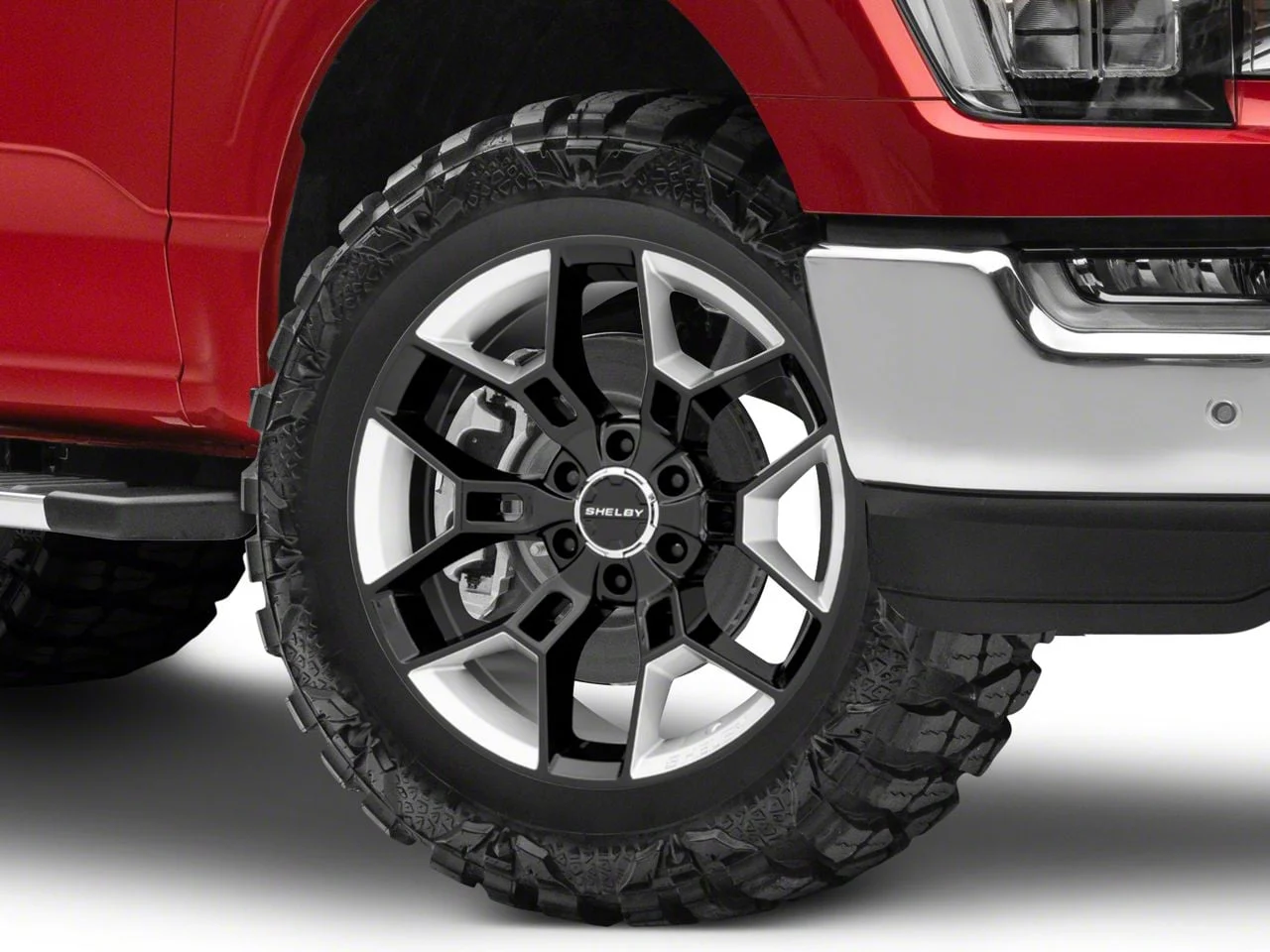 Carroll Shelby Wheels CS45 Black with Hyper Silver Inserts 6-Lug Wheel; 20x9; 12mm Offset (21-26 F-150)
