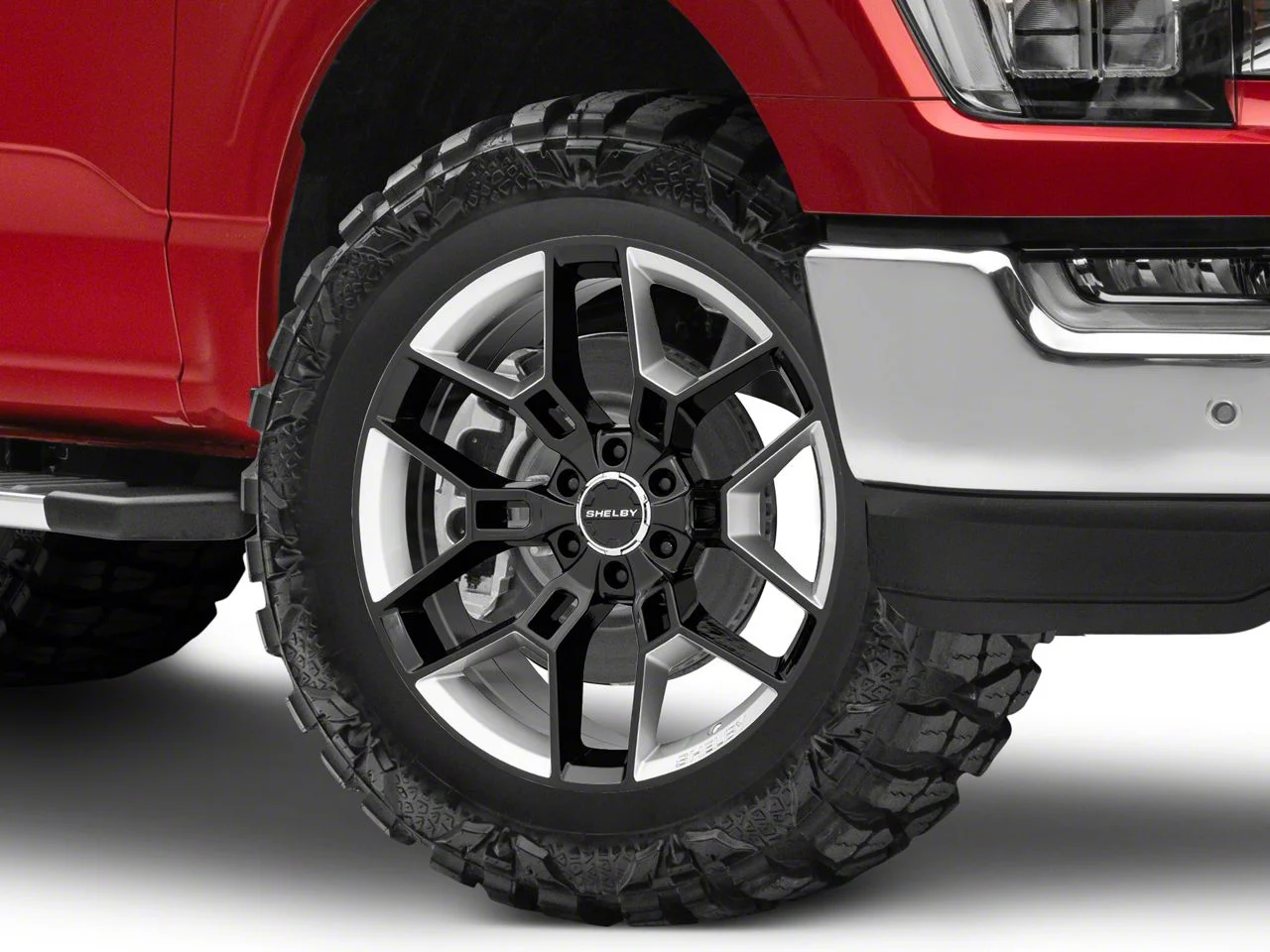 Carroll Shelby Wheels CS45 Gloss Black with Hyper Silver Inserts 6-Lug Wheel; 22x9.5; 12mm Offset (21-26 F-150)