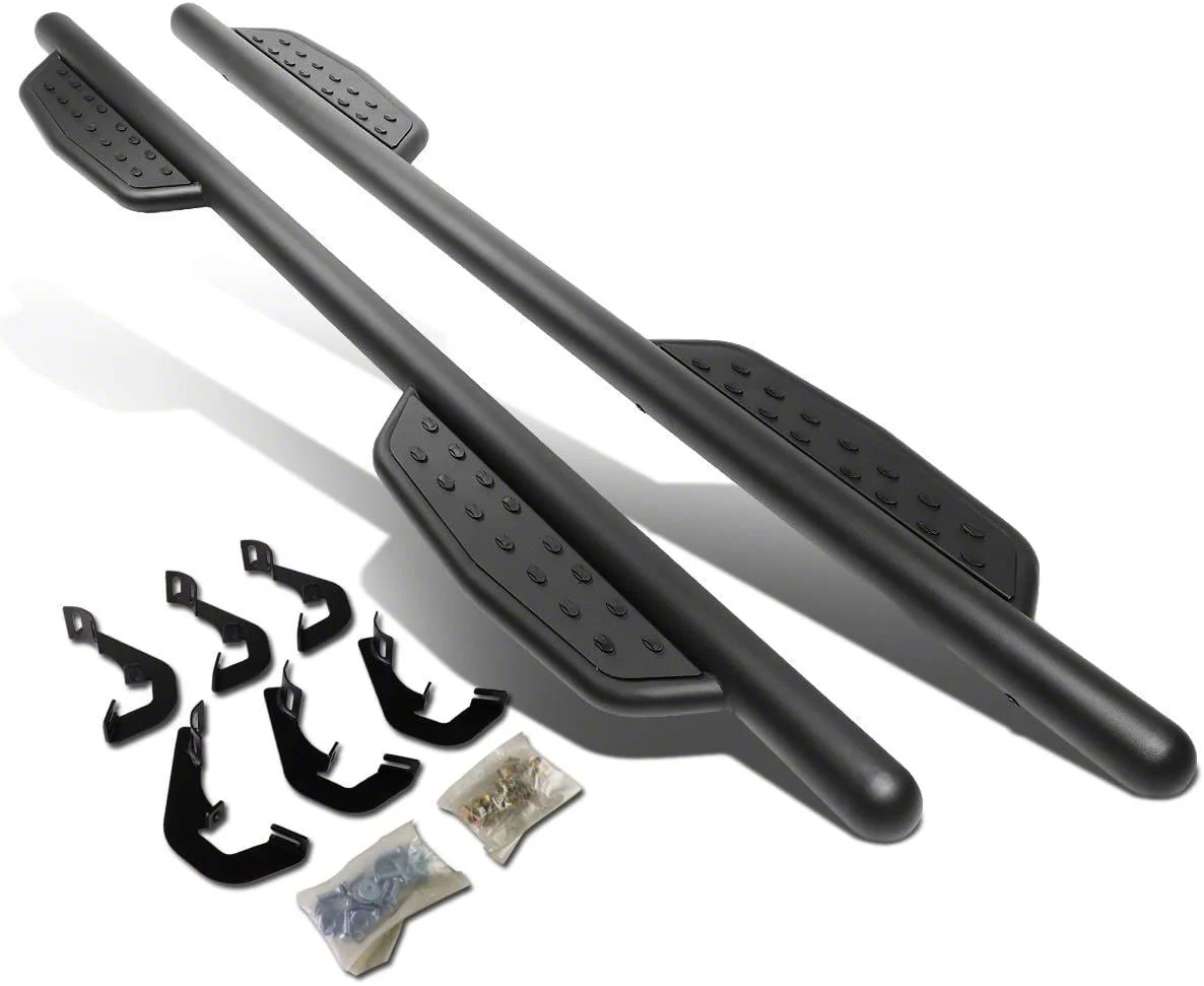 3-Inch Nerf Side Step Bars; Matte Black (07-18 Sierra 1500 Extended/Double Cab)
