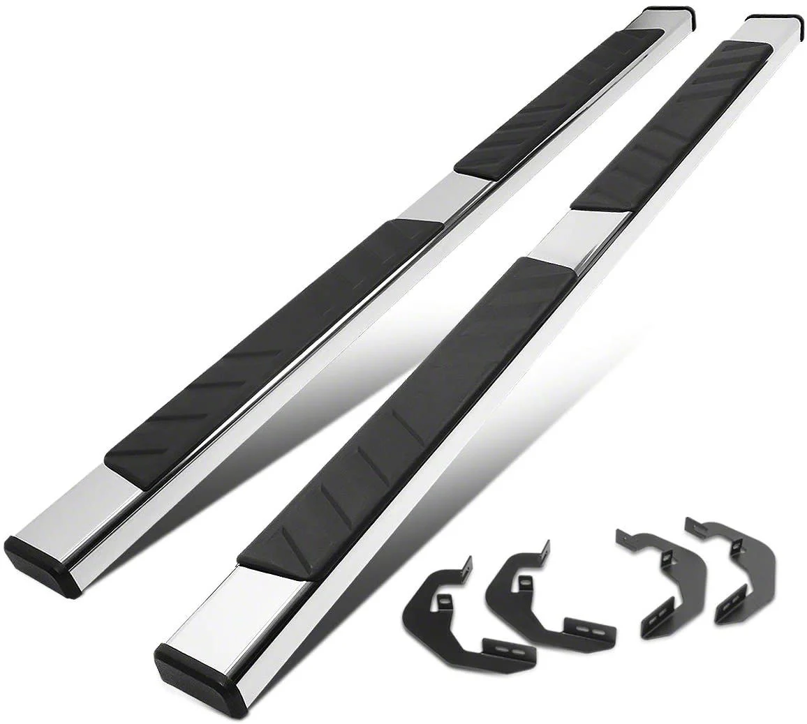 5-Inch Running Boards; Stainless Steel (07-18 Sierra 1500 Extended/Double Cab)