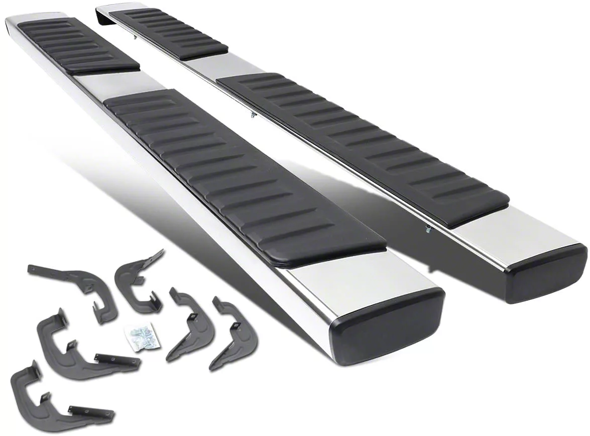 6-Inch Running Boards; Stainless Steel (07-18 Sierra 1500 Extended/Double Cab)
