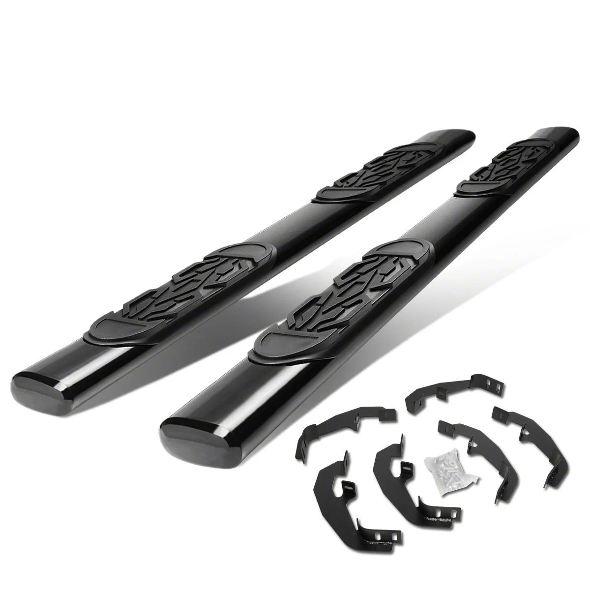 6-Inch Straight Nerf Side Step Bars; Black (19-26 Sierra 1500 Crew Cab)