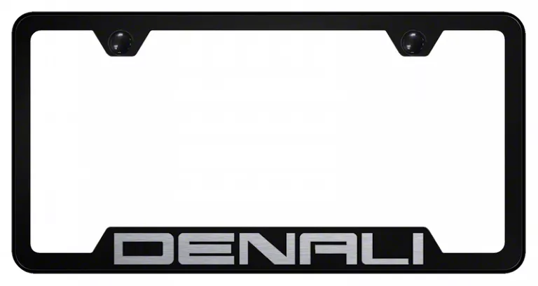 Denali Laser Etched Cut-Out License Plate Frame; Black (Universal; Some Adaptation May Be Required)