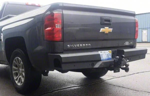 Elevation Rear Bumper; Fine Textured Black (14-18 Sierra 1500)