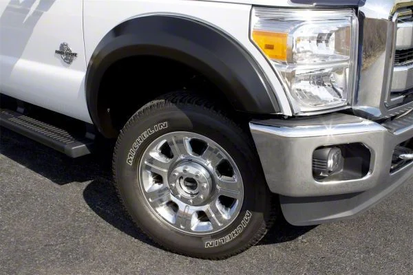 Elite Series Extra Wide Style Fender Flares; Front; Textured Black (14-15 Sierra 1500)