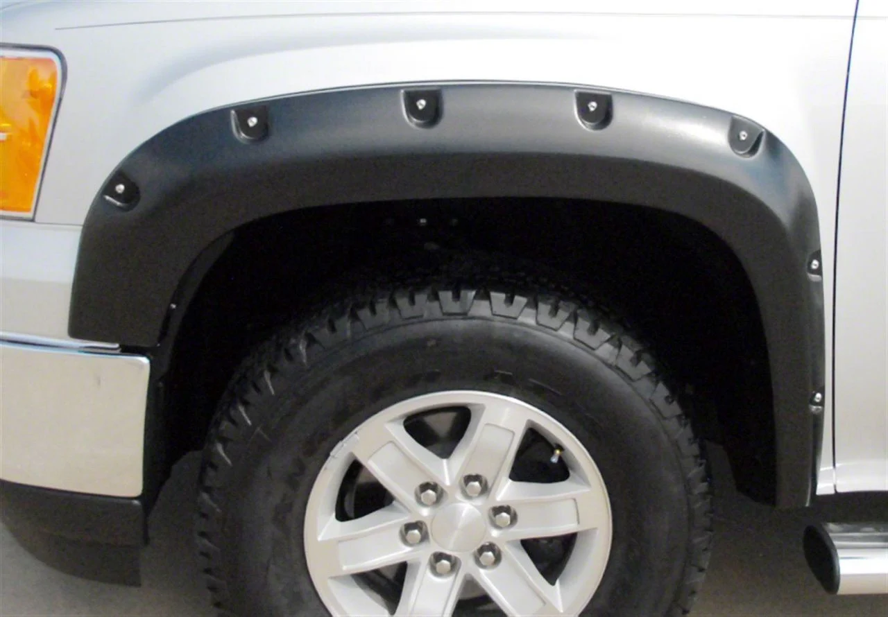 Elite Series Rivet Style Fender Flares; Front; Textured Black (07-13 Sierra 1500)