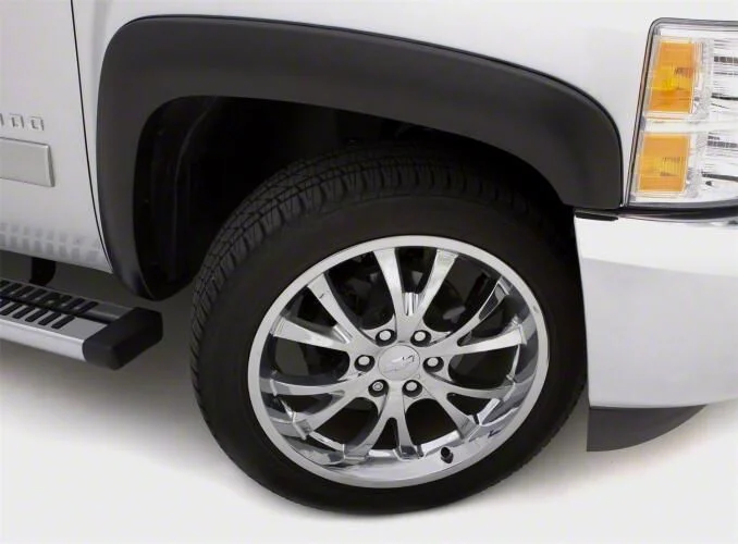 Elite Series Sport Style Fender Flares; Front; Smooth Black (07-13 Sierra 1500)