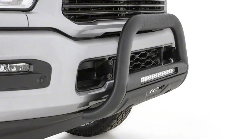 Bull Bar with LED Light Bar; Black (07-18 Sierra 1500)