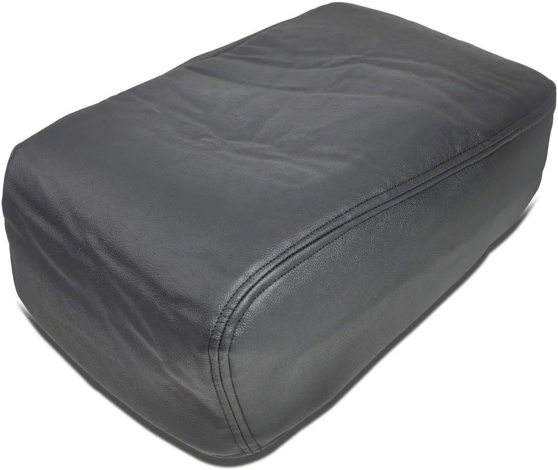 Leather Center Console Lid Cover; Black (07-13 Sierra 1500)