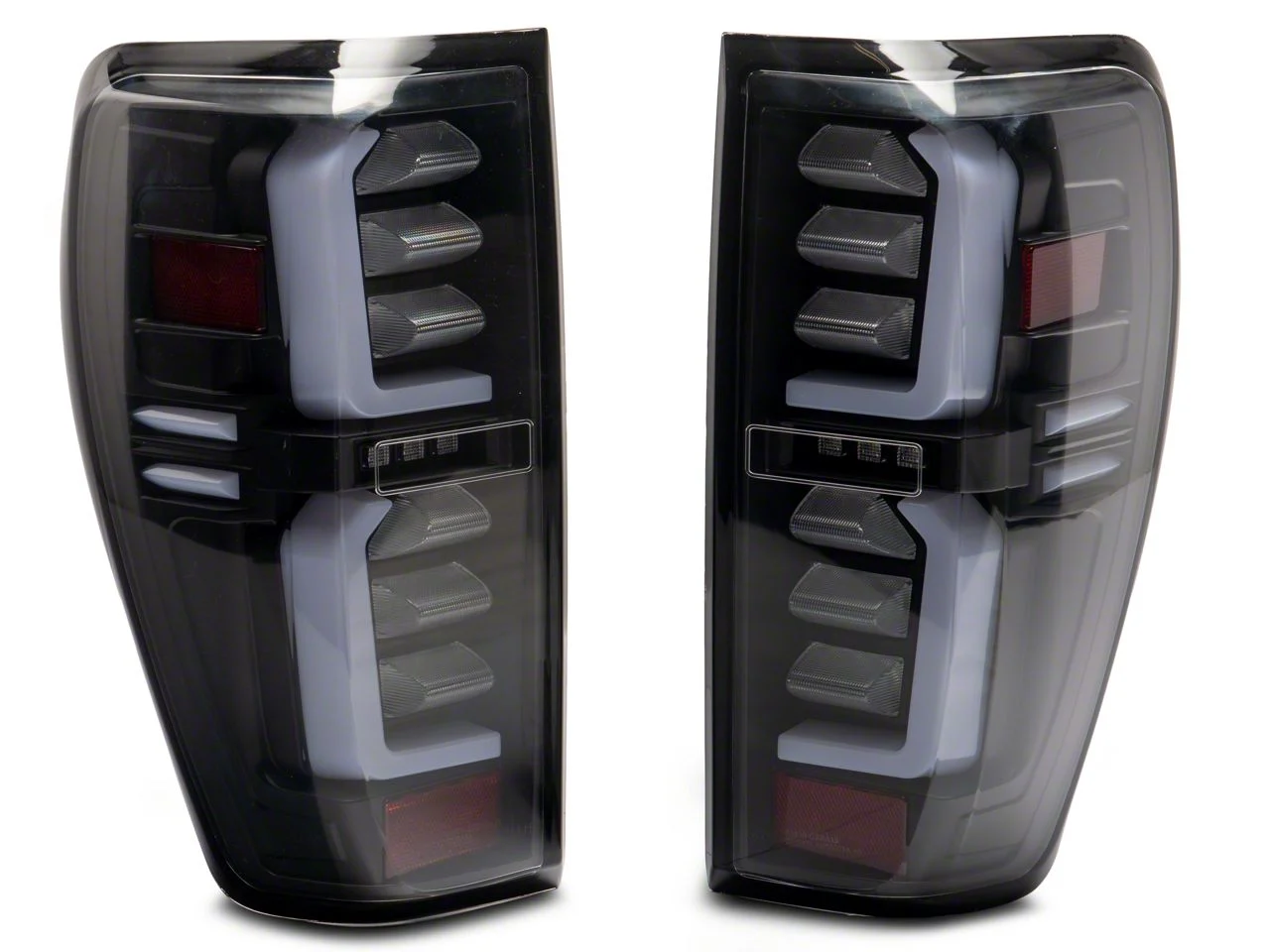 LED Tail Lights; Black Housing; Clear Lens (19-26 Sierra 1500 w/ Factory Halogen Tail Lights)