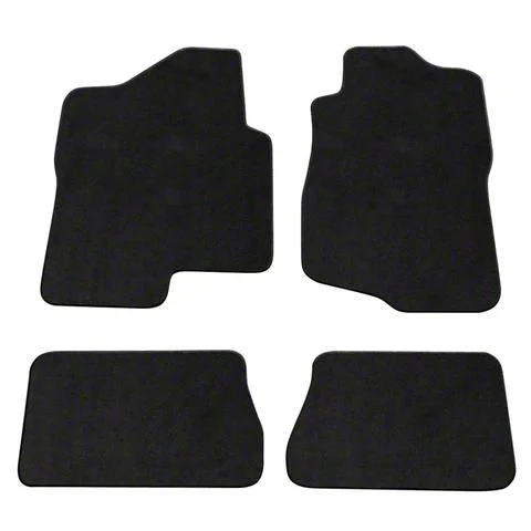Nylon Carpet Front and Rear Floor Mats; Black (07-13 Sierra 1500 Crew Cab)