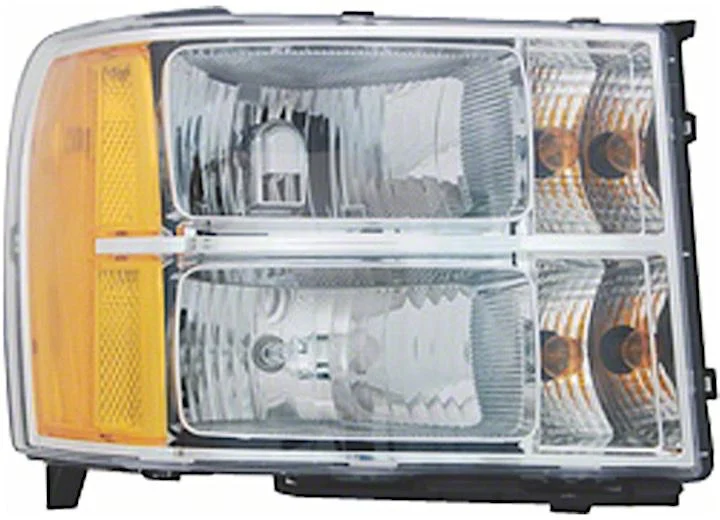 CAPA Replacement Headlight; Chrome Housing; Clear Lens; Driver Side (07-13 Sierra 1500)