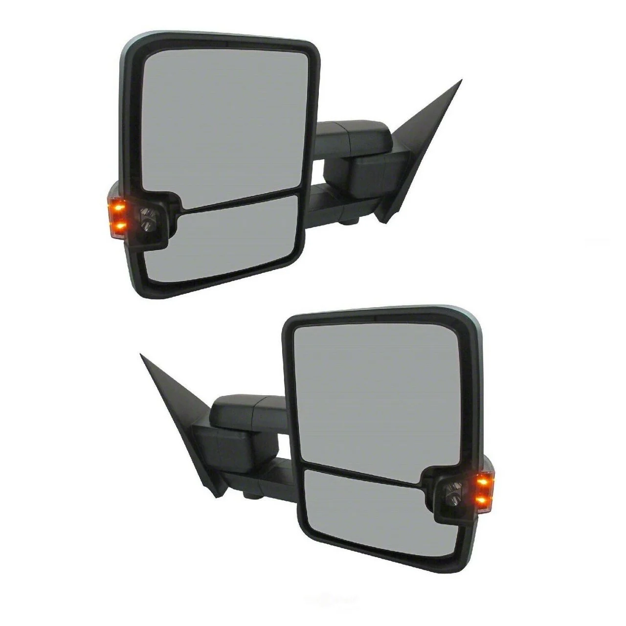 Powered Heated Memory Power Folding Towing Mirrors with Black and Chrome Caps (14-18 Sierra 1500)
