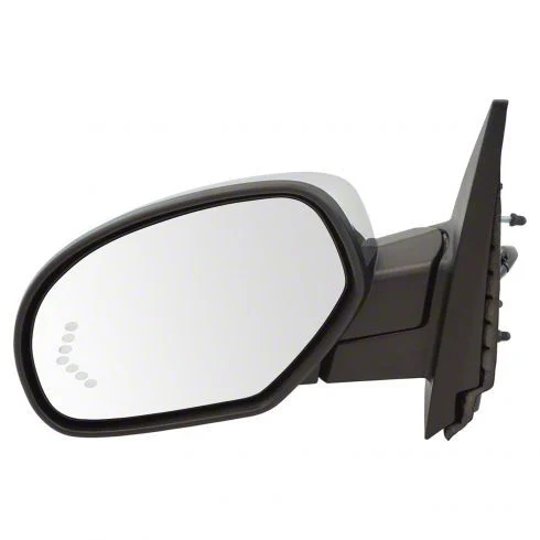 Powered Heated Memory Side Mirror with Chrome Cap; Driver Side (07-13 Sierra 1500)