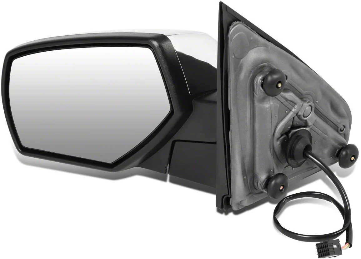 Powered Heated Towing Mirror; Driver Side; Chrome (14-18 Sierra 1500)