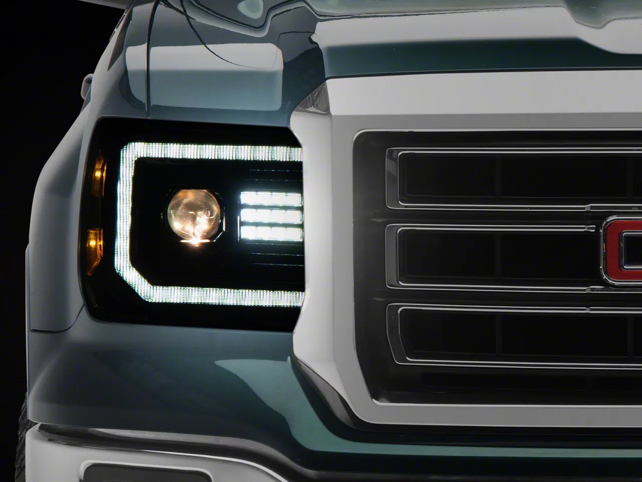 AlphaRex PRO-Series Projector Headlights; Alpha Black Housing; Clear Lens (14-18 Sierra 1500)