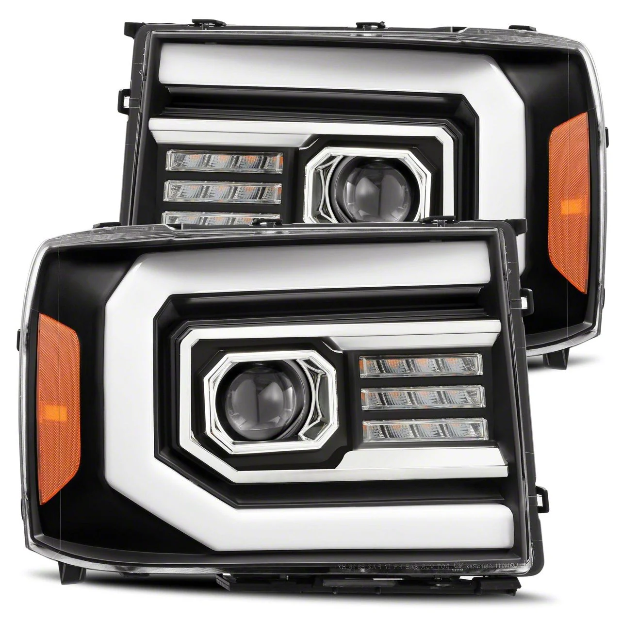 AlphaRex PRO-Series Projector Headlights; Black Housing; Clear Lens (07-13 Sierra 1500)