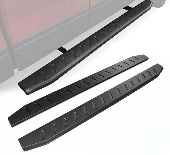 Steel Running Boards; Black (04-18 Sierra 1500 Crew Cab)
