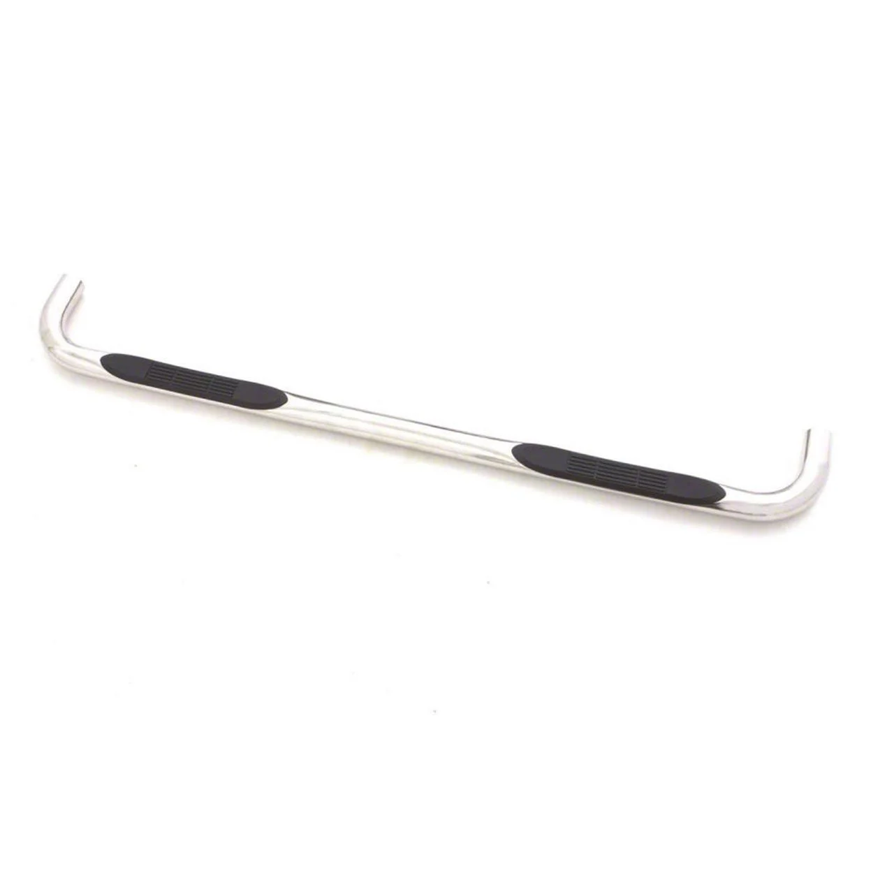 3-Inch Round Bent Nerf Side Step Bars; Polished Stainless (19-26 Sierra 1500 Double Cab)