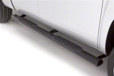 5-Inch Oval Straight Nerf Side Step Bars; Black (01-13 Sierra 1500 Extended Cab)