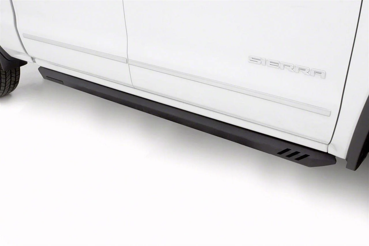 Rock Rail Nerf Side Step Bars; Black (07-18 Sierra 1500 Crew Cab)