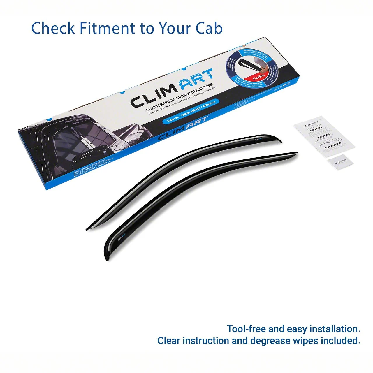 Tape-On Window Deflectors (07-13 Sierra 1500 Regular Cab)