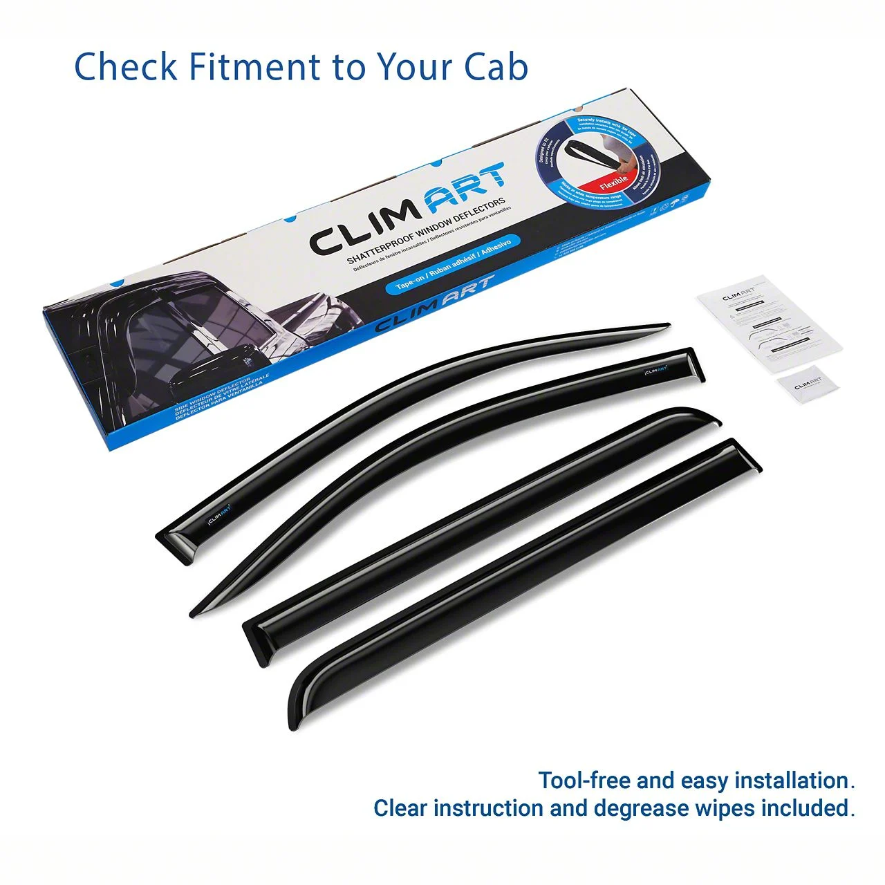 Tape-On Window Deflectors (14-18 Sierra 1500 Crew Cab)