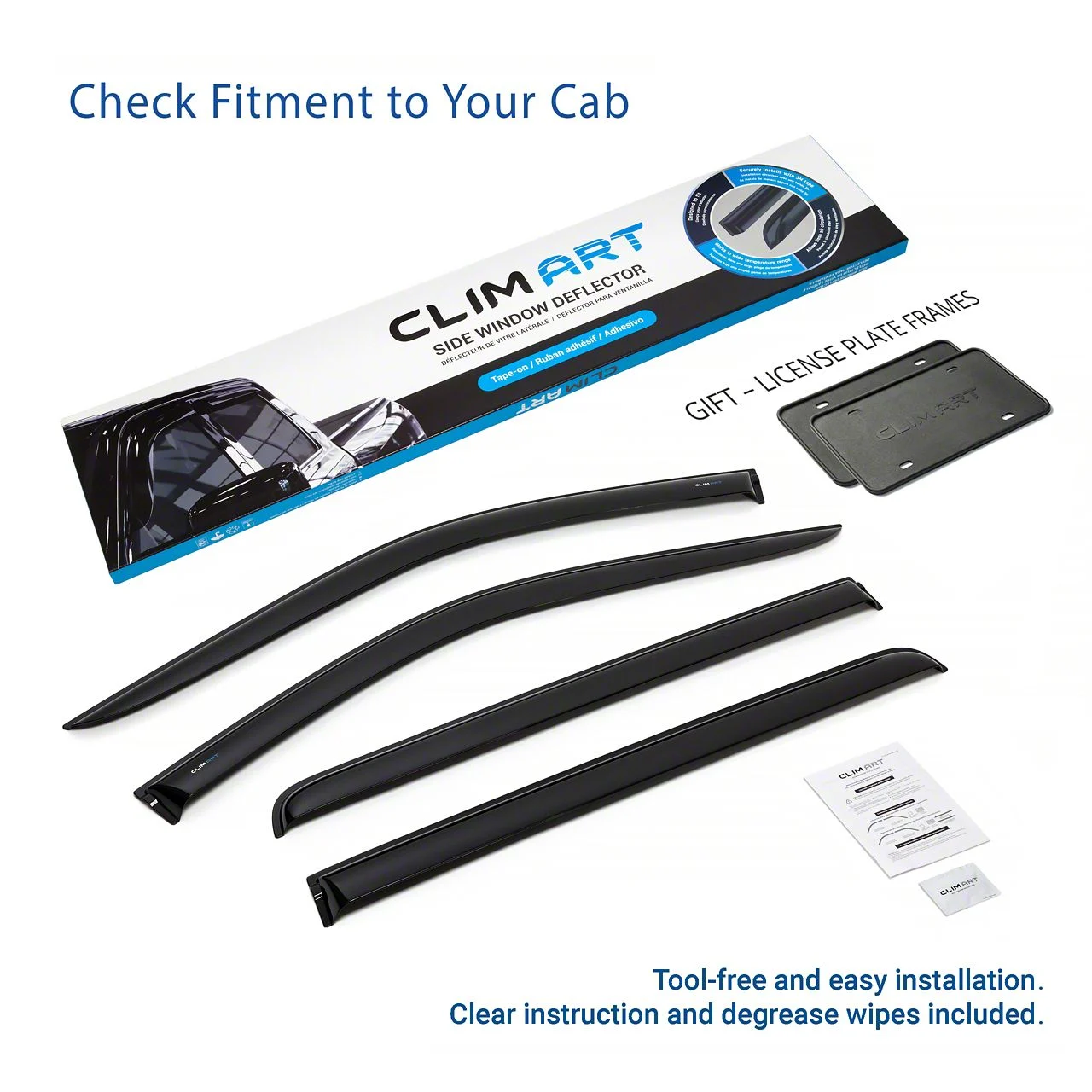 Tape-On Window Deflectors (19-26 Sierra 1500 Crew Cab)
