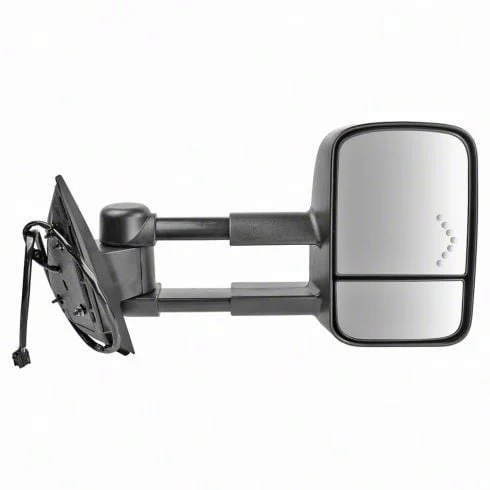 180 Degree Swing Powered Heated Manual Folding Towing Mirror; Passenger Side (07-14 Sierra 2500 HD)