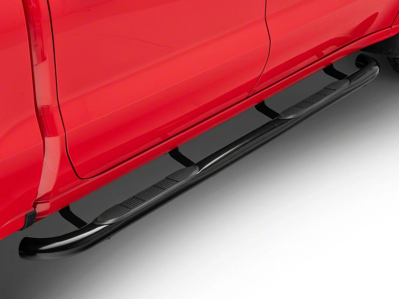 3-Inch Round Side Step Bars; Rocker Mount; Black (20-26 Sierra 2500 HD Crew Cab)