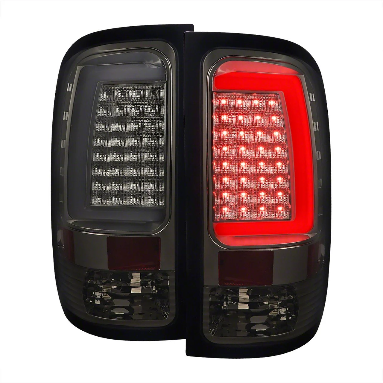 C-Bar LED Tail Lights; Chrome Housing; Smoked Lens (07-14 Sierra 2500 HD)