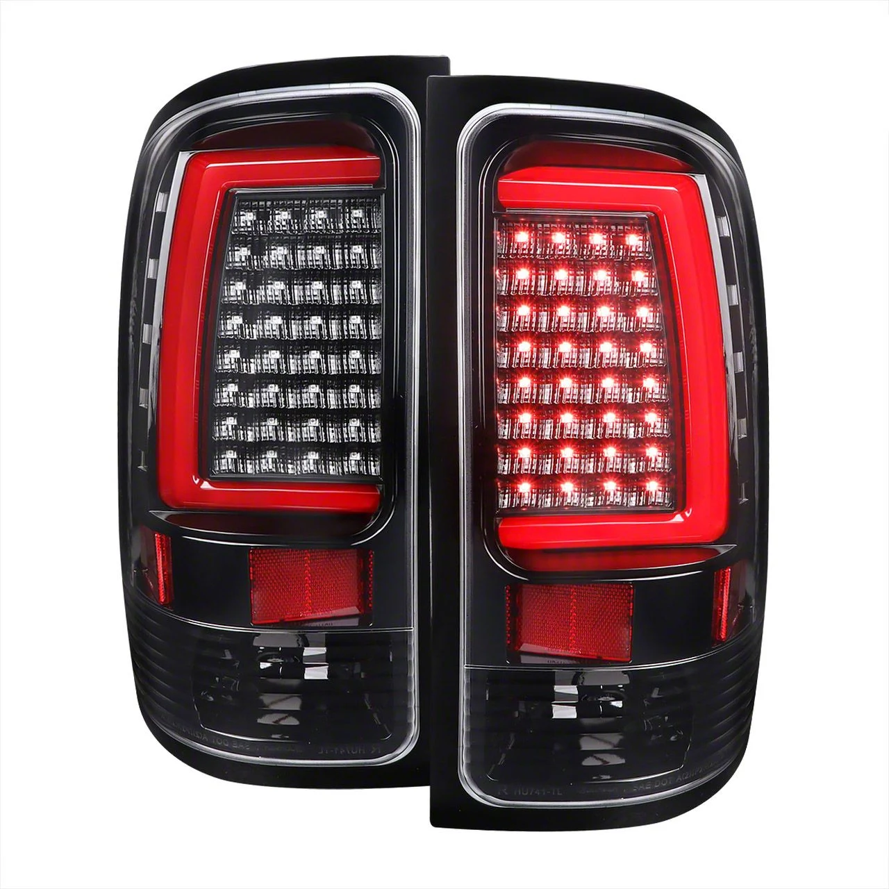 C-Bar LED Tail Lights; Jet Black Housing; Clear Lens (07-14 Sierra 2500 HD)