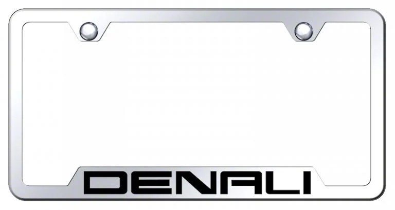 Denali Laser Etched Cut-Out License Plate Frame; Mirrored (Universal; Some Adaptation May Be Required)