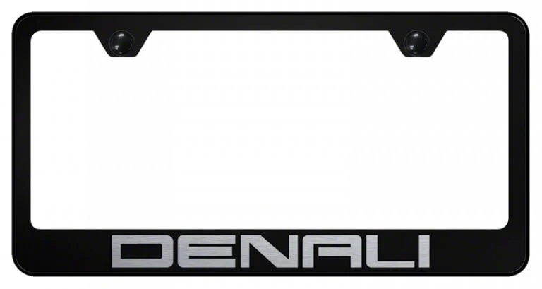 Denali Laser Etched License Plate Frame; Black (Universal; Some Adaptation May Be Required)