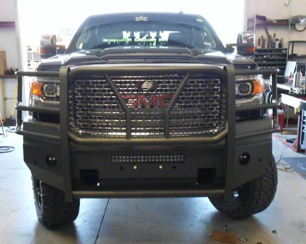 Elevation Front Bumper; Fine Textured Black (15-19 Sierra 2500 HD)
