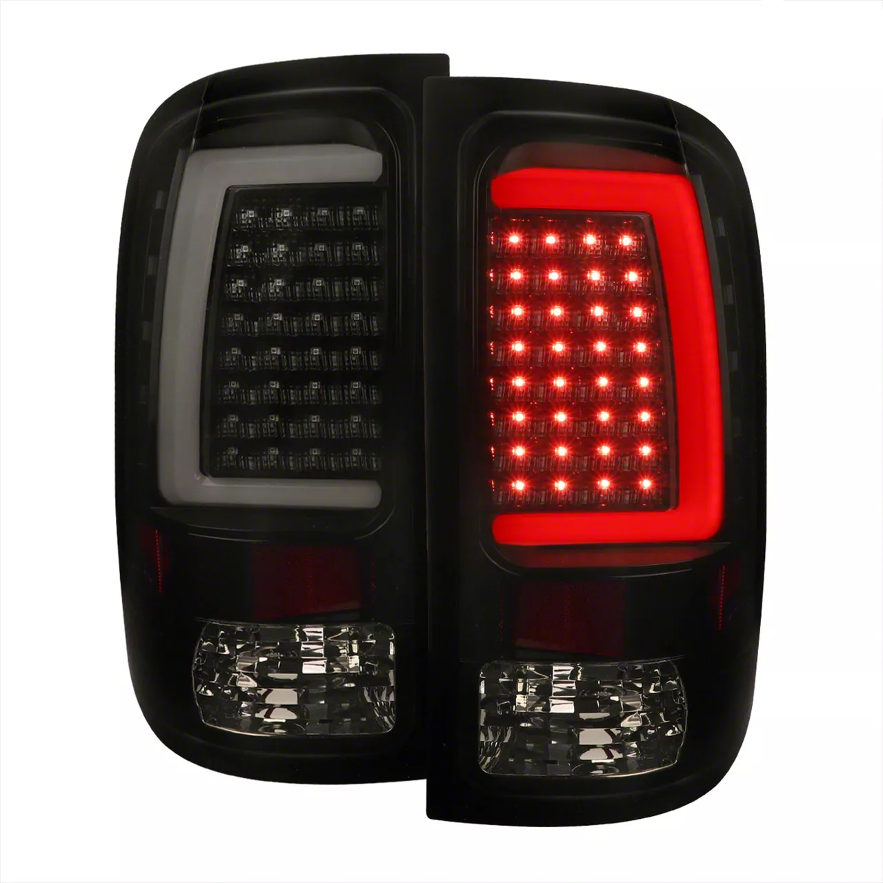 LED Tail Lights; Gloss Black Housing; Smoked Lens (07-14 Sierra 2500 HD)