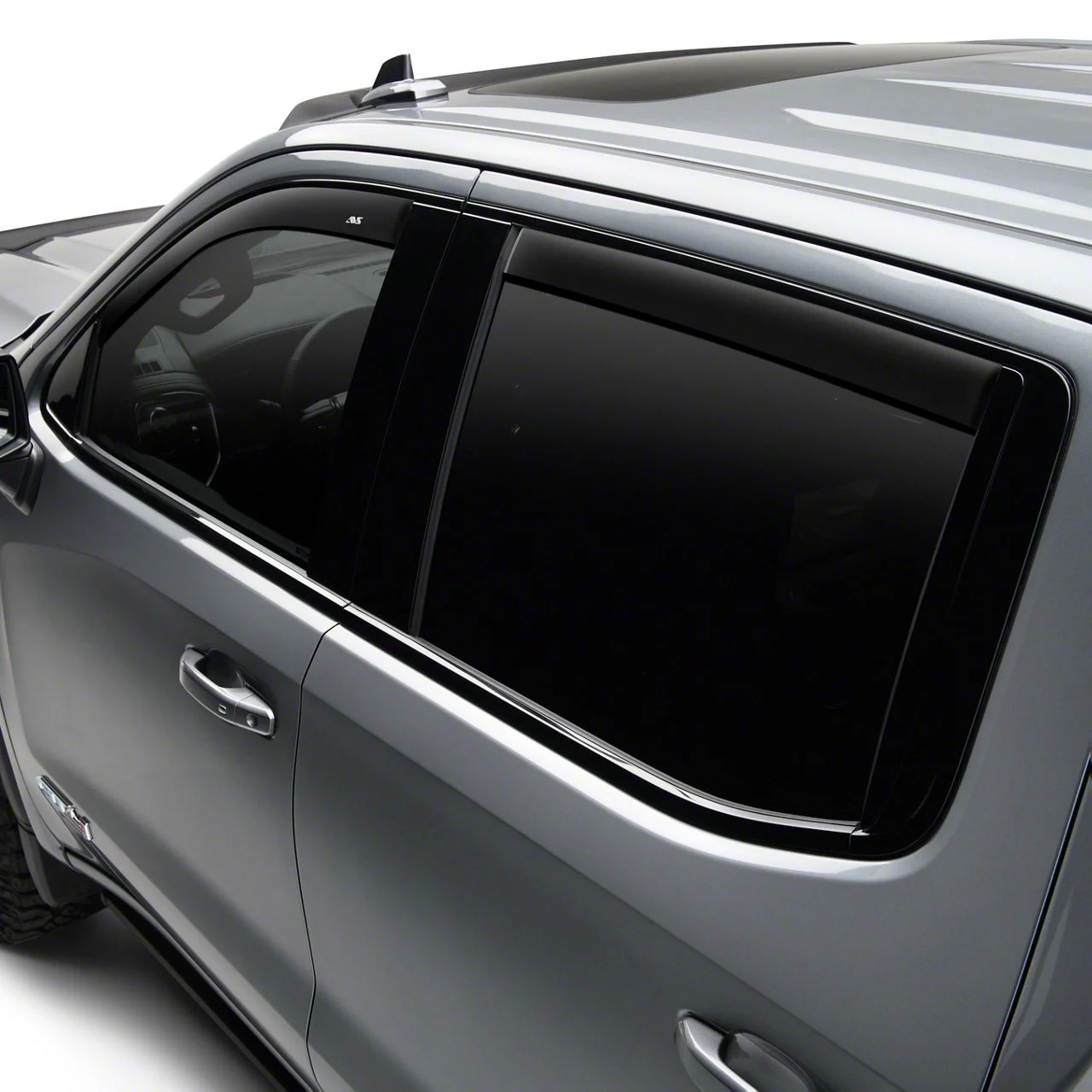 Low Profile Ventvisor Window Deflectors; Front and Rear; Dark Smoke (20-26 Sierra 2500 HD Double Cab)