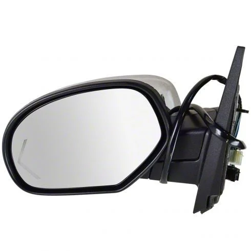 Powered Heated Memory Side Mirror with Chrome Cap; Driver Side (09-14 Sierra 2500 HD)