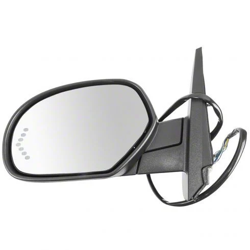 Powered Heated Memory Side Mirror; Textured Black; Driver Side (07-08 Sierra 2500 HD)