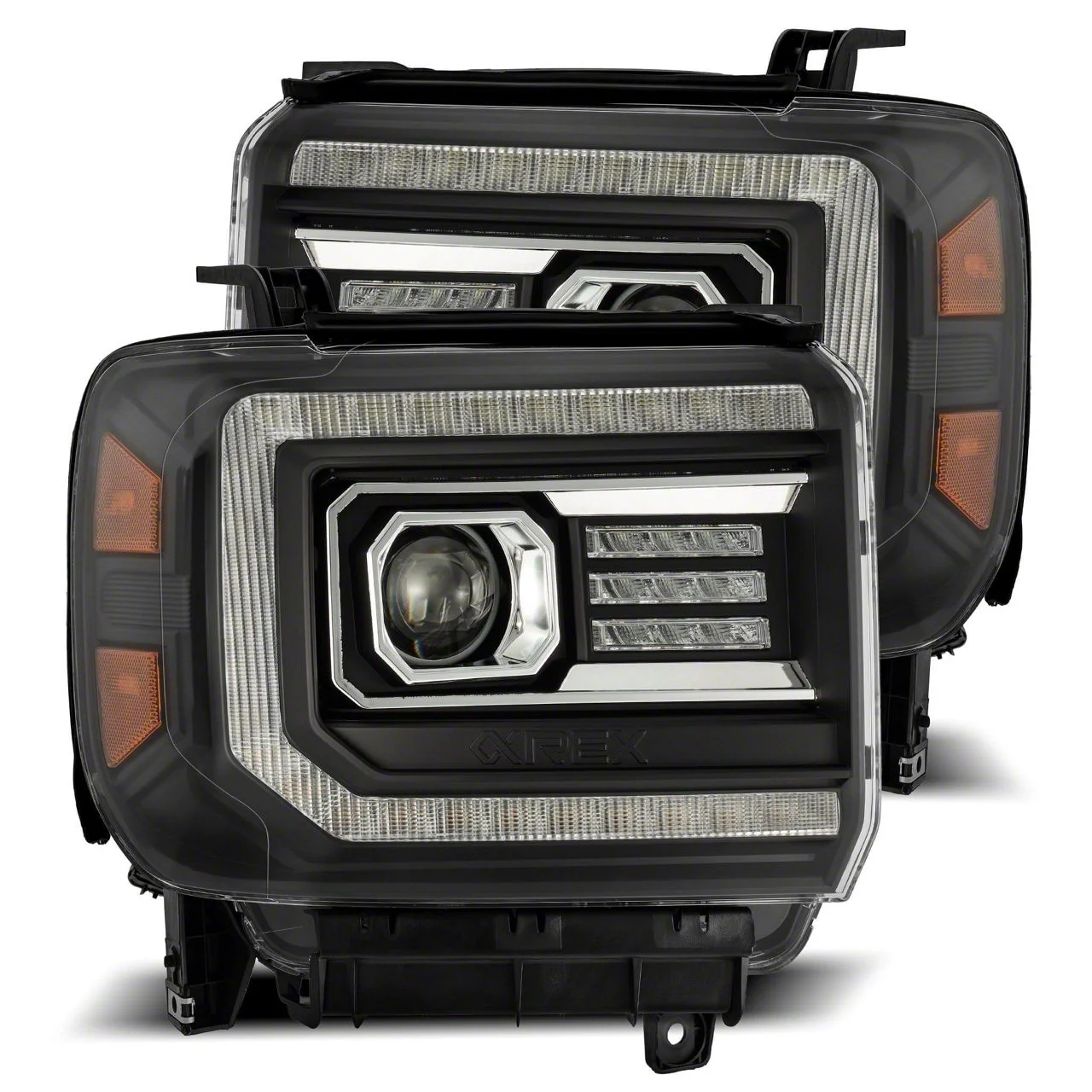AlphaRex PRO-Series Projector Headlights; Black Housing; Clear Lens (15-19 Sierra 2500 HD)