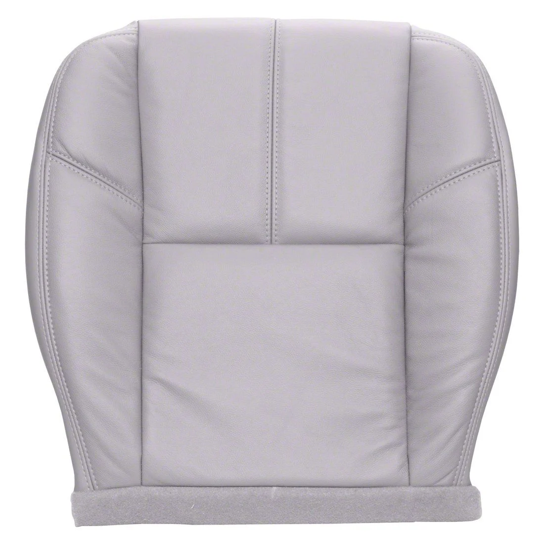 Replacement Bucket Seat Bottom Cover; Driver Side; Light Titanium/Gray Leather (07-14 Sierra 2500 HD w/ Non-Ventilated Seats)