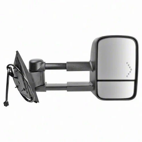 180 Degree Swing Powered Heated Manual Folding Towing Mirror; Passenger Side (07-13 Silverado 1500)