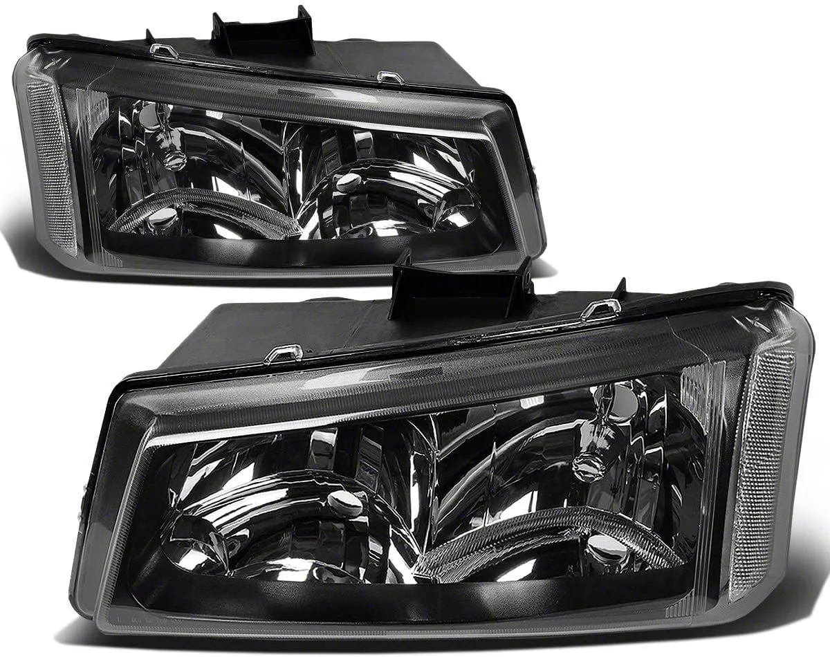 2-Piece Headlights with Clear Corner Lights; Black Housing; Clear Lens (03-06 Silverado 1500)