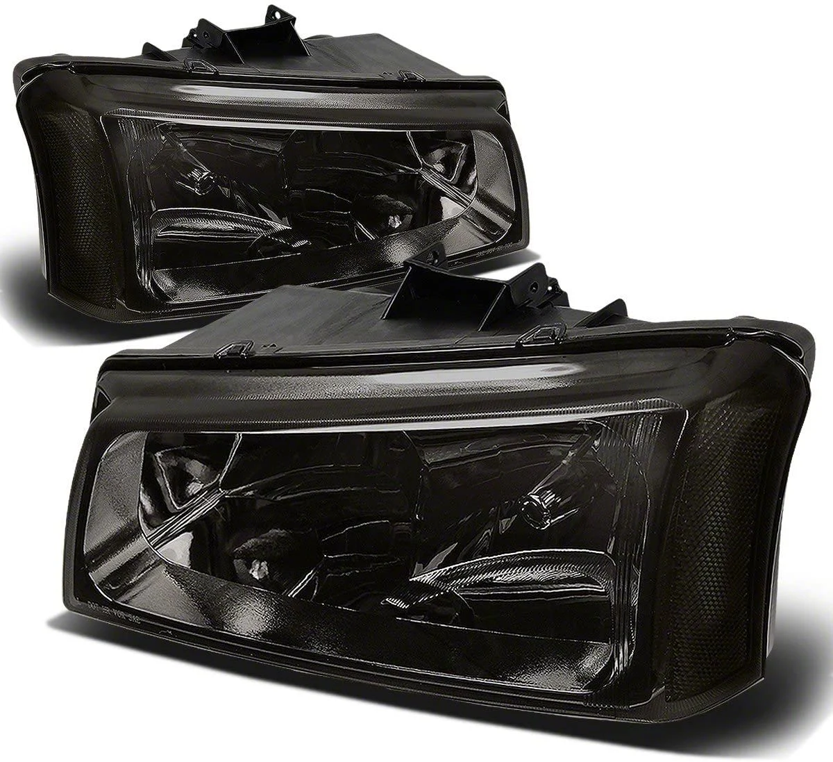 2-Piece Headlights with Clear Corner Lights; Smoked Housing; Clear Lens (03-06 Silverado 1500)