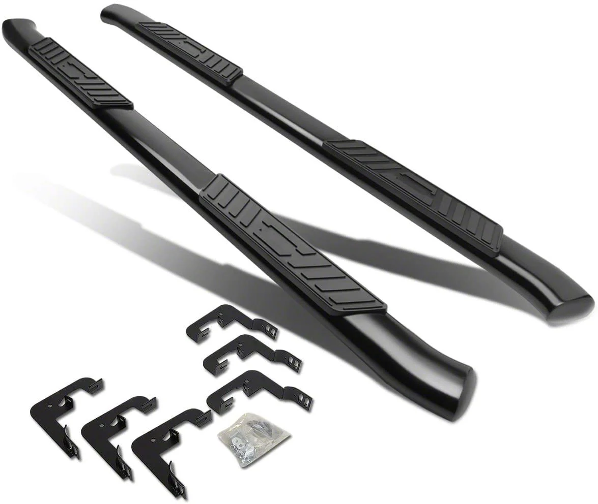 5-Inch Nerf Side Step Bars; Black (04-13 Silverado 1500 Crew Cab)